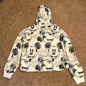 Micky mouse crop top sweater, size:20 color: black and white